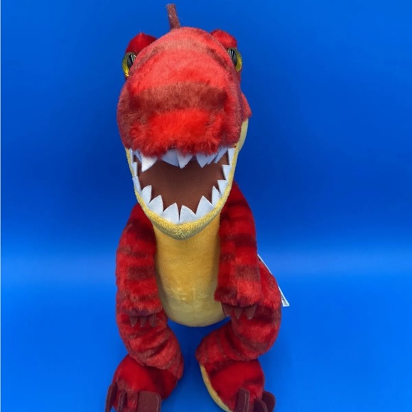 Build A Bear Plush Raptor Dinosaur Red Yellow BAB 18 Inch Stuff Animal - Picture 3 of 9